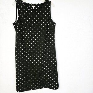 Talbots Black and White Polka Dot Women's Shift Dress Size M Chic Casual